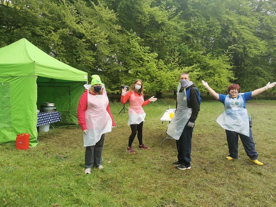 PPE wearing aid station